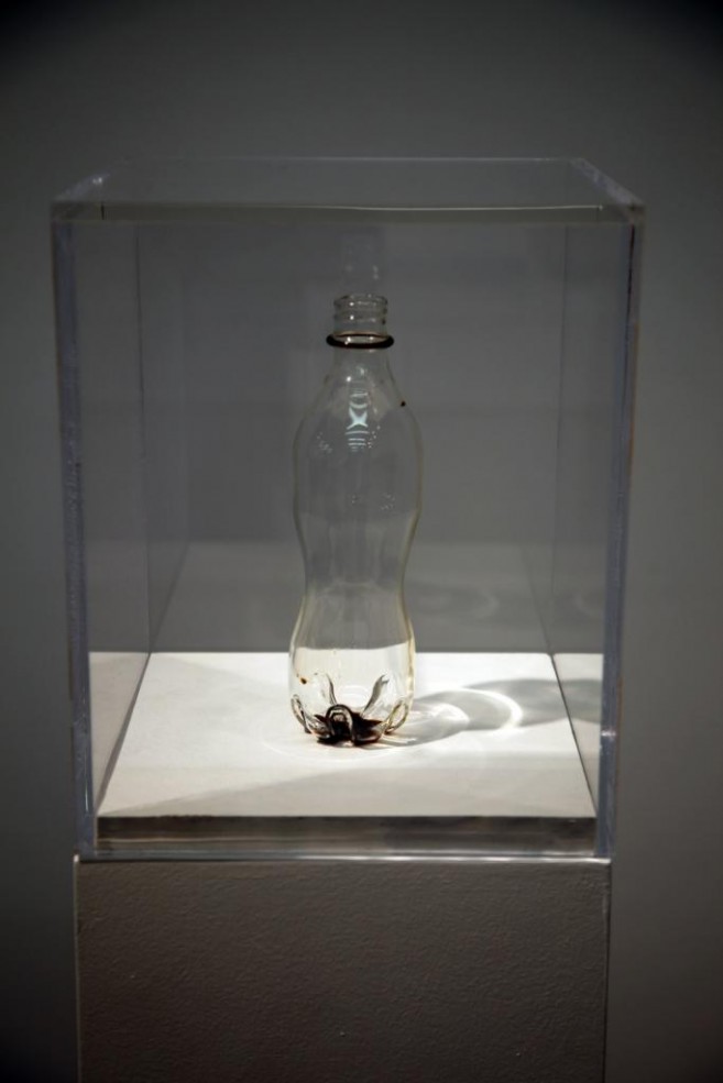 Energético, 2010 / Cristal y petróleo / 131,5 x 25 x 25 cm