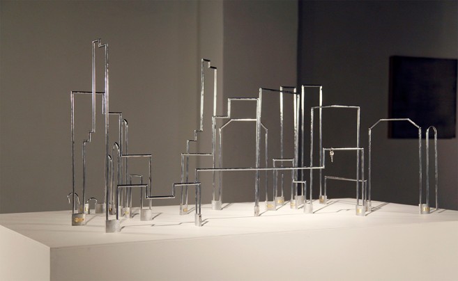 Totalitarismo, 2012 / Padlocks, silverplate metal structures and only one key in gold / Variable dimensions