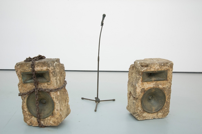 Old speech, 2010-2011 / Stone, bronze, iron, photographic documentation / Variable dimensions