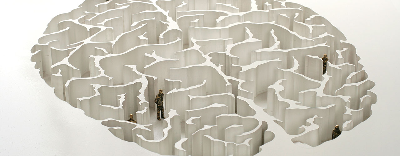 Open Mind, 2006-2008 (maquette) / PVC, bronze, metal and glass / 92 x 126 x 126 cm