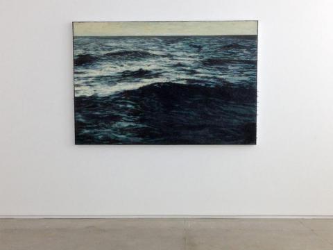 Isla (sin salida), 2013 / Óleo, anzuelos y puntillas sobre panel de lienzo y plywood / 133 x 200 x 10 cm