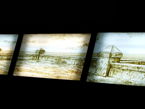 Trilogía Sucia de La Habana, 2012-2013 / Condones, montado entre  Plexiglas / tres caja de luz de madera / 102 X 152 x 12,7 cm c/u