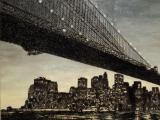 American Appeal (bridge), 2008 / Oil, fish-hooks and nails on panel of canvas and plywood / 200 x 300 x 10 cm