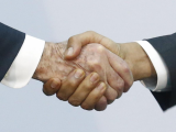 Foto de referencia para la obra Leccion de diplomacia (handshake) 2015    