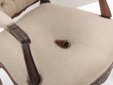 Diplomacy Lesson (nose chairs), 2014 - 2015 (detail) / Carved mahogany and linen  / 101.5  x 61 x 68.5 cm ( Variable dimensions )